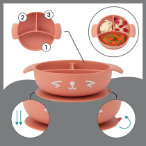 Babymoov Learn ISY 4 Piece Silicone Meal Set For Babies BPA Free And Dishwasher Safe 15-24 Months, Terracotta Fox