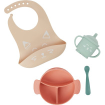 Babymoov Learn ISY 4 Piece Silicone Meal Set For Babies BPA Free And Dishwasher Safe 15-24 Months, Terracotta Fox