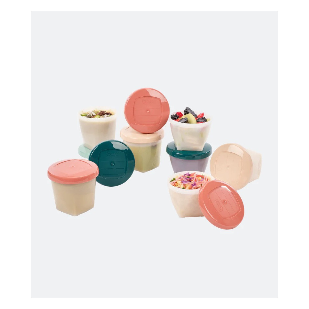 Babymoov Biosourced Baby Bowls Kit 8 x 180 ml Plus 8 x 250 ml Food Storage Tubs