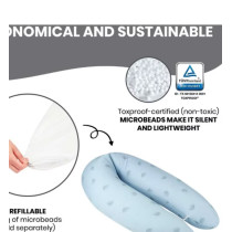 Babymoov B.Love U-Shape Pregnancy Pillow Maternity Pillow, Wind Blue