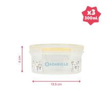 Badabulle Maxi Box 3 x 300 ml Airtight Closing Storage Container For Baby Porridge