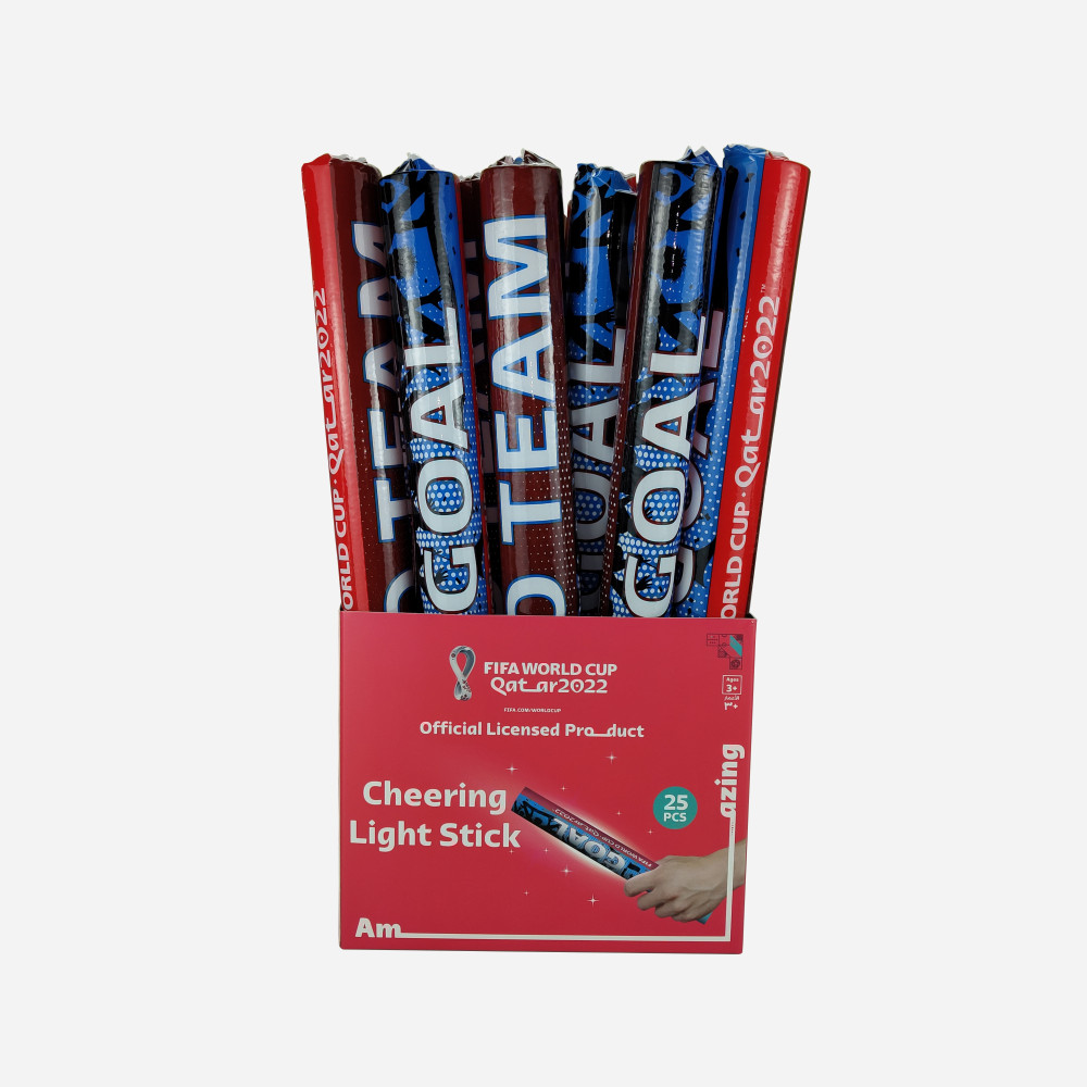 Fifa Themed 16 Inch Colored Led Light Up Glow Stick For Cheering And Celebration