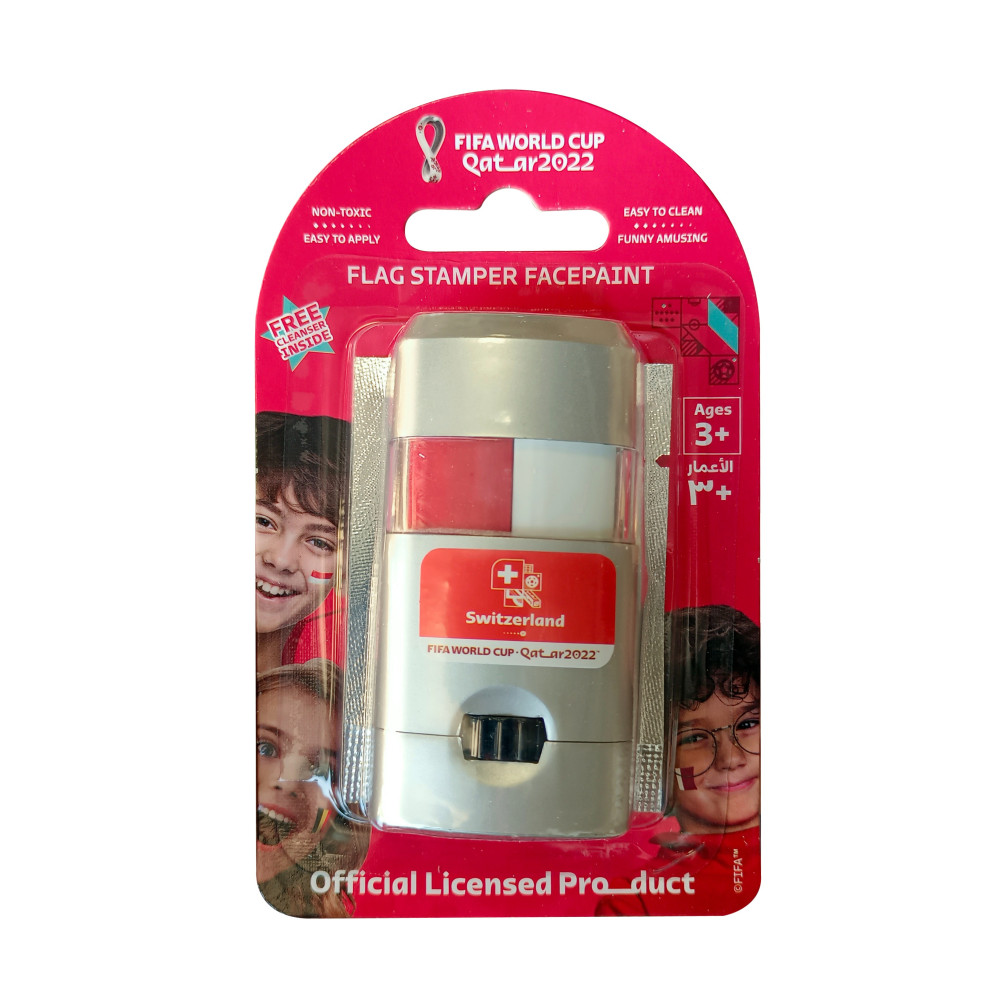 Fifa Flag Stamper Non Toxic, Flag Face Paint With Free Removing Cream, Switzerland