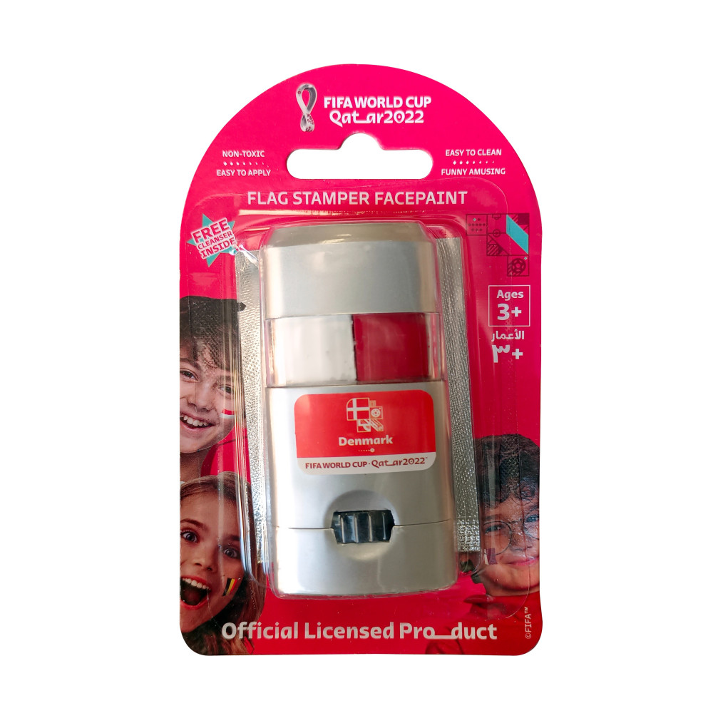 Fifa Flag Stamper Non Toxic, Flag Face Paint With Free Removing Cream, Denmark