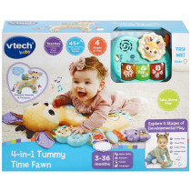 Vtech Baby 4-In-1 Tummy Time Fawn, Sensory Animal Baby Pillow With Lights, Sounds And Music, Interactive Gift For Infants 3, 6, 9, 12 Months Plus, English Version