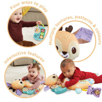 Vtech Baby 4-In-1 Tummy Time Fawn, Sensory Animal Baby Pillow With Lights, Sounds And Music, Interactive Gift For Infants 3, 6, 9, 12 Months Plus, English Version