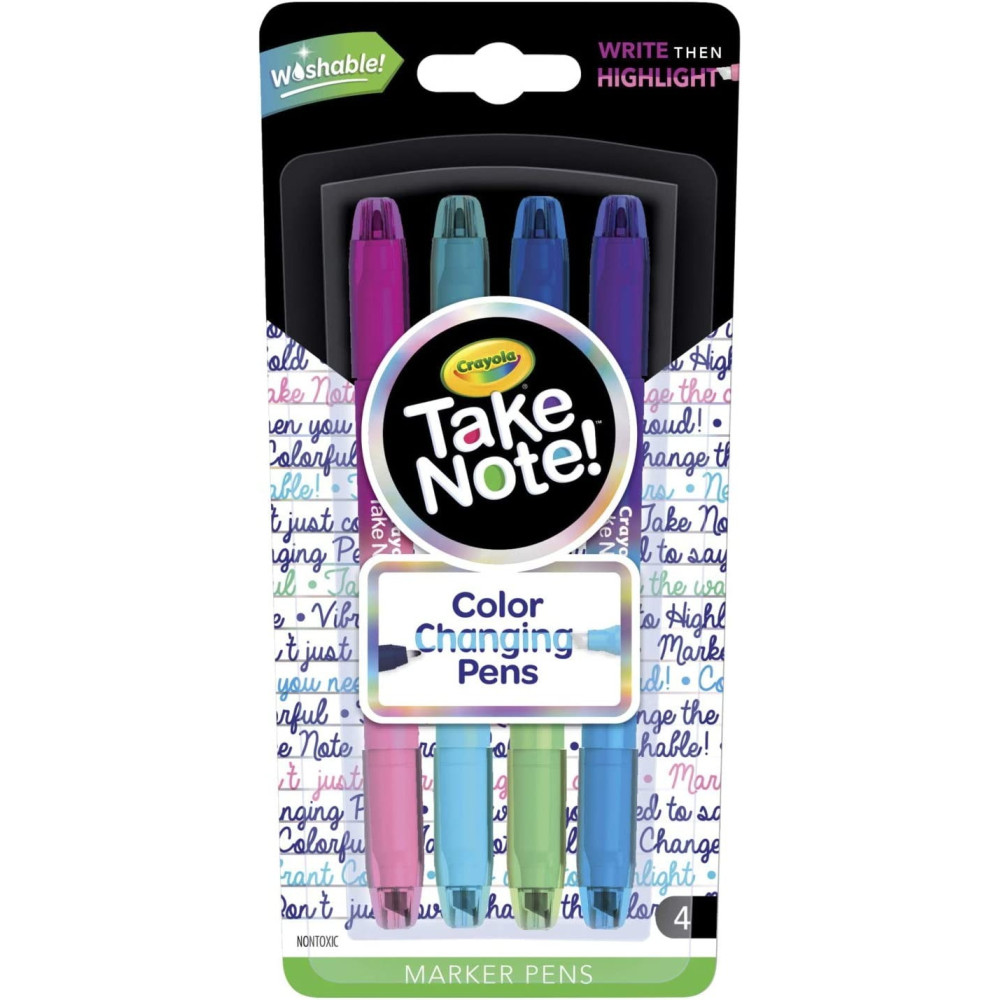 Crayola Colour Changing Pens, Bullet Journal Supplies, 8 Colors, 4 Count, Multicolour
