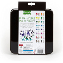 Crayola Brush And Detail Dual Tip Markers, Kids At Home Activities, 32 Colors, 16 Count