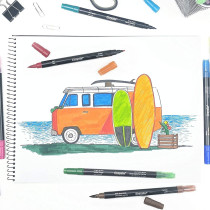 Crayola Brush And Detail Dual Tip Markers, Kids At Home Activities, 32 Colors, 16 Count