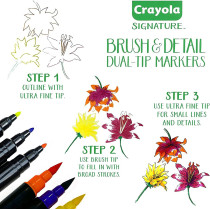 Crayola Brush And Detail Dual Tip Markers, Kids At Home Activities, 32 Colors, 16 Count