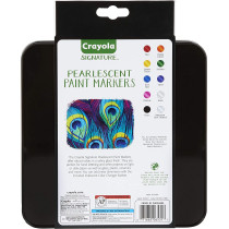 Crayola Pearlescent Paint Markers, Assorted Colors, Multi Surface, 10 Count