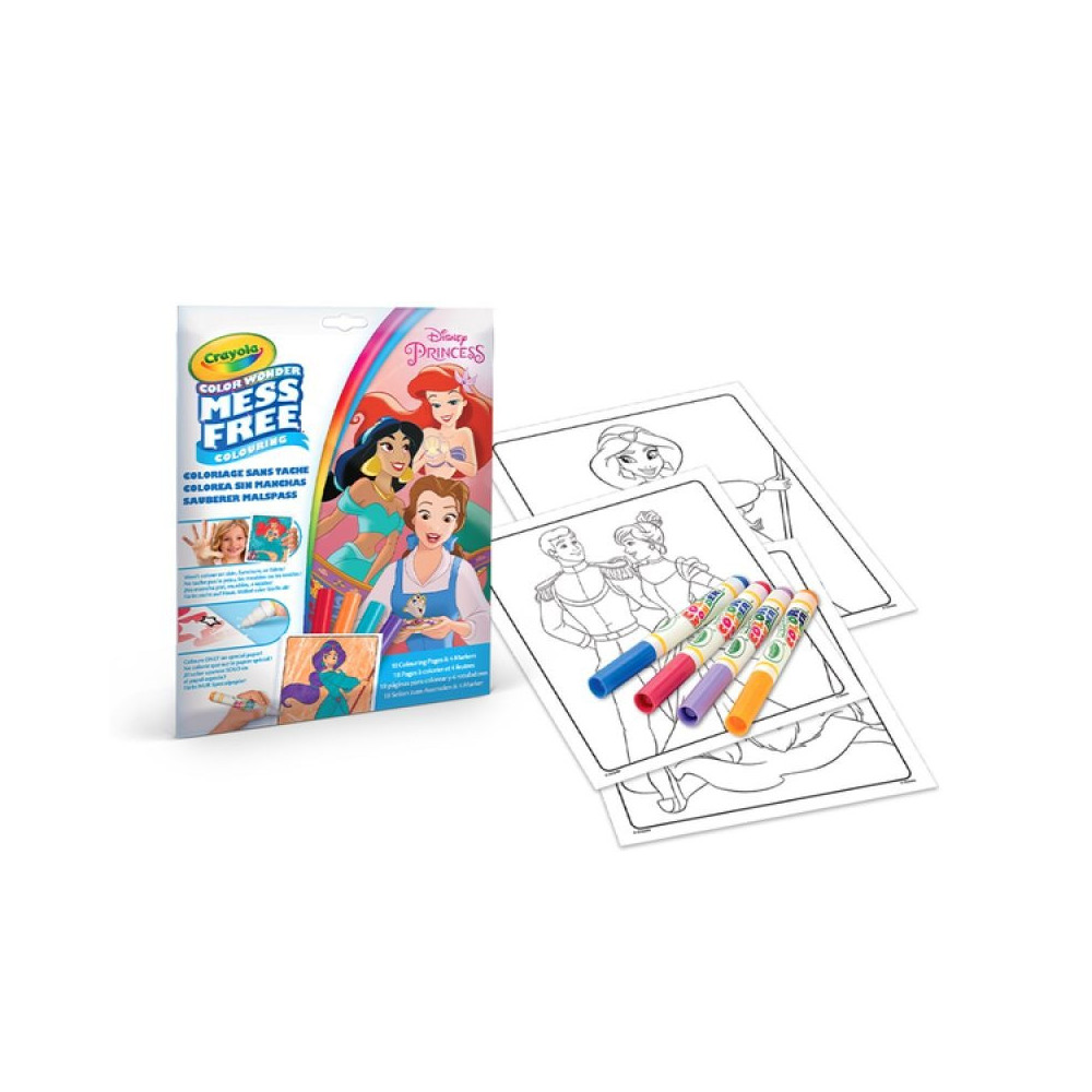 Crayola Color Wonder Set Disney Princess, Coloring Book, 4 Markers