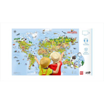 Unik Play Geografika, Educational Game, World Map Board Game, Geography Illustrated Map With Cards, Learning Tools For Boys And Girls 6