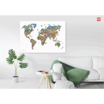 Unik Play Colouring World Map Geography, Adult Colouring Wall Poster, Party Activity Home, Decor Painting Gifts