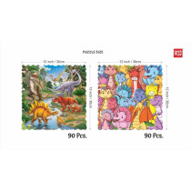 Unik Play Go Crazy Jigsaw Puzzle, Attractive Cartoon Print Puzzle, 2 Puzzle Trays, Dino, Kids And Adults 6 Plus
