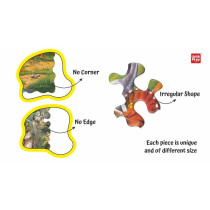 Unik Play Go Crazy Jigsaw Puzzle, Attractive Cartoon Print Puzzle, 2 Puzzle Trays, Dino, Kids And Adults 6 Plus