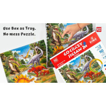 Unik Play Go Crazy Jigsaw Puzzle, Attractive Cartoon Print Puzzle, 2 Puzzle Trays, Dino, Kids And Adults 6 Plus