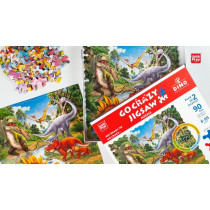 Unik Play Go Crazy Jigsaw Puzzle, Attractive Cartoon Print Puzzle, 2 Puzzle Trays, Dino, Kids And Adults 6 Plus