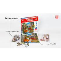 Unik Play Go Crazy Jigsaw Puzzle, Attractive Cartoon Print Puzzle, 2 Puzzle Trays, Dino, Kids And Adults 6 Plus