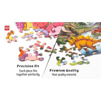 Unik Play Go Crazy Jigsaw Puzzle, Attractive Cartoon Print Puzzle, 2 Puzzle Trays, Dino, Kids And Adults 6 Plus