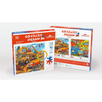Unik Play Go Crazy Jigsaw Puzzle, Attractive Cartoon Print Puzzle, 2 Puzzle Trays, Construction, Kids And Adults 6 Plus