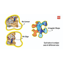 Unik Play Go Crazy Jigsaw Puzzle, Attractive Cartoon Print Puzzle, 2 Puzzle Trays, Construction, Kids And Adults 6 Plus