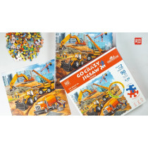 Unik Play Go Crazy Jigsaw Puzzle, Attractive Cartoon Print Puzzle, 2 Puzzle Trays, Construction, Kids And Adults 6 Plus