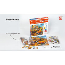 Unik Play Go Crazy Jigsaw Puzzle, Attractive Cartoon Print Puzzle, 2 Puzzle Trays, Construction, Kids And Adults 6 Plus