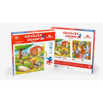 Unik Play Go Crazy Jigsaw Puzzle, Attractive Cartoon Print Puzzle, 2 Puzzle Trays, Farm, Kids And Adults 6 Plus