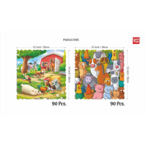 Unik Play Go Crazy Jigsaw Puzzle, Attractive Cartoon Print Puzzle, 2 Puzzle Trays, Farm, Kids And Adults 6 Plus