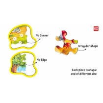 Unik Play Go Crazy Jigsaw Puzzle, Attractive Cartoon Print Puzzle, 2 Puzzle Trays, Farm, Kids And Adults 6 Plus