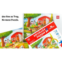 Unik Play Go Crazy Jigsaw Puzzle, Attractive Cartoon Print Puzzle, 2 Puzzle Trays, Farm, Kids And Adults 6 Plus