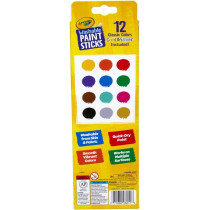 Crayola Washable Paint Sticks, Quick Dry, Multi Surface Paint, Pack Of 12, Classic Colors, 4 Plus Yrs