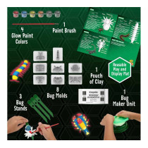 Crayola Critter Creator, Glow Bugs, Glow In The Dark Clay Art Kit With Paint And Bug Molds, Stem System, 7 Plus Yrs