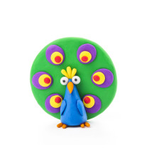 Hey Clay Diy Birds Toucan, Penguin, Peacock Plastic Creative Modelling Air-Dry Clay For Kids 6 Cans