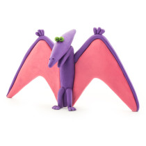 Hey Clay Diy Dinos Pterodactylus, Triceratops, Tyrannosaurus Plastic Creative Modelling Air-Dry Clay For Kids 6 Cans