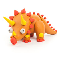 Hey Clay Diy Dinos Pterodactylus, Triceratops, Tyrannosaurus Plastic Creative Modelling Air-Dry Clay For Kids 6 Cans