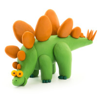 Hey Clay Diy Dinos Stegosaurus, Pachycephalosaurus, Brachiosaurus Plastic Creative Modelling Air-Dry Clay For Kids 6 Cans