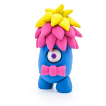 Hey Clay Diy Monsters Hipster, Cyclops, Donut Plastic Creative Modelling Air-Dry Clay For Kids 6 Cans
