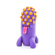 Hey Clay Diy Beasts Yollo, Violet, Fishka Plastic Creative Modelling Air-Dry Clay For Kids 6 Cans