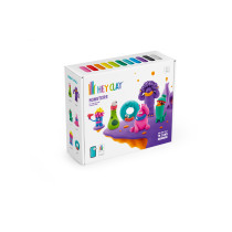 Hey Clay Monsters Set-Colourful Modeling Kids-Air Dry Clay Kit 15 Cans And Sculpting Tools With Fun Interactive Instructions App, Multicoloured