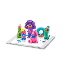Hey Clay Monsters Set-Colourful Modeling Kids-Air Dry Clay Kit 15 Cans And Sculpting Tools With Fun Interactive Instructions App, Multicoloured
