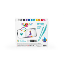 Hey Clay Beasts Set-Colourful Modeling Kids-Air Dry Clay Kit 15 Cans And Sculpting Tools With Fun Interactive Instructions App, Multicoloured