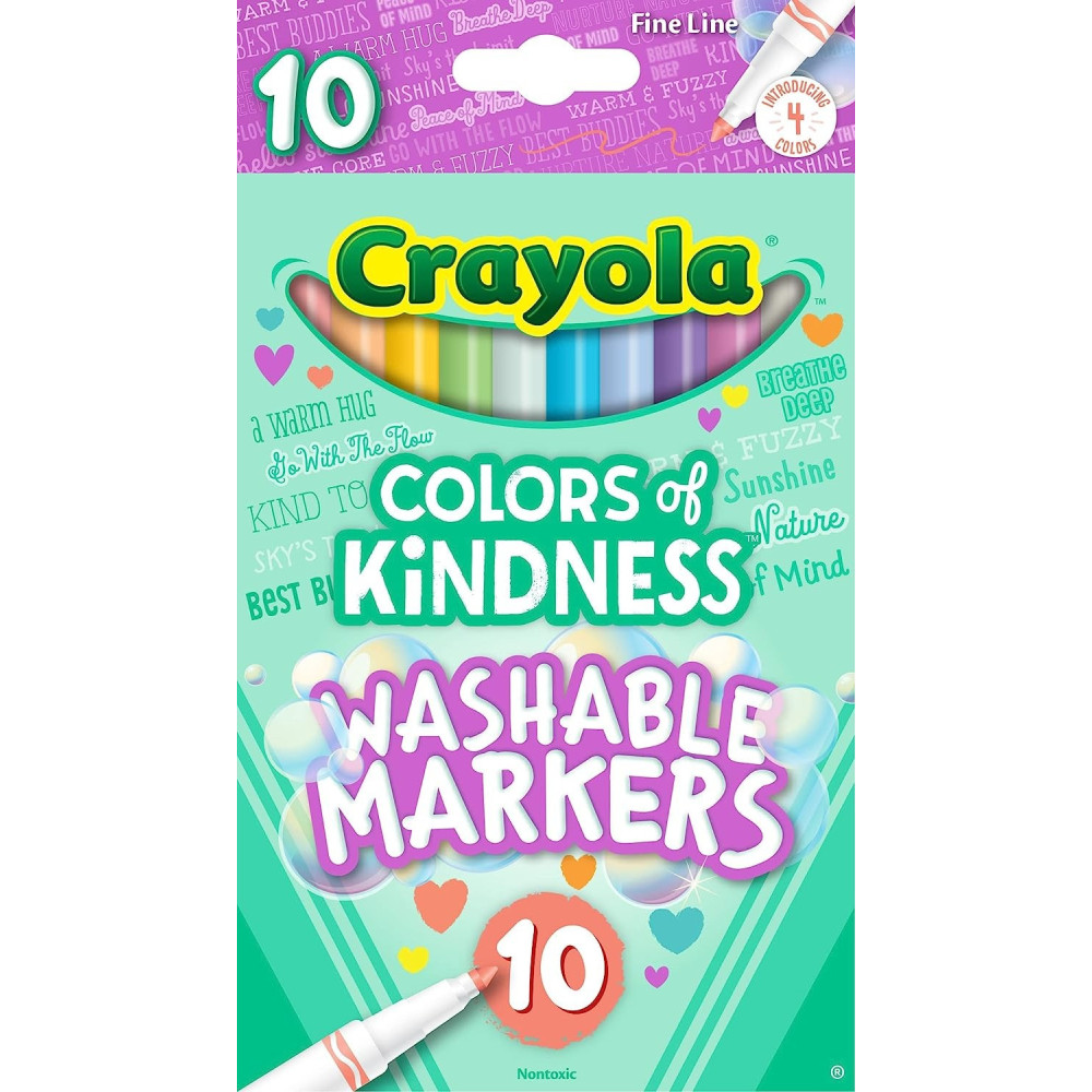 Crayola Colors Of Kindness Special Edition Fine Tip Markers, School Supplies, 10 Count, Assorted Colors, Beginner Child And Up