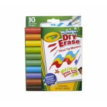 Crayola 10 Ct Wedge Tip Dry-Erase Markers, Washable