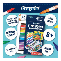 Crayola 12 Ct Fine Point Doodle Markers