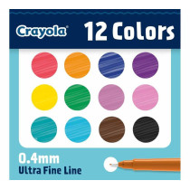 Crayola 12 Ct Ultra-Fine Point Doodle Markers