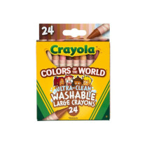 Crayola 24 Ct Large Ultra-Clean Washable Crayons, Colors Of The World