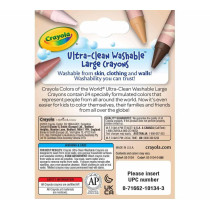 Crayola 24 Ct Large Ultra-Clean Washable Crayons, Colors Of The World