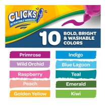 Crayola 10 Ct Washable Clicks Retractable Markers, Bold And Bright